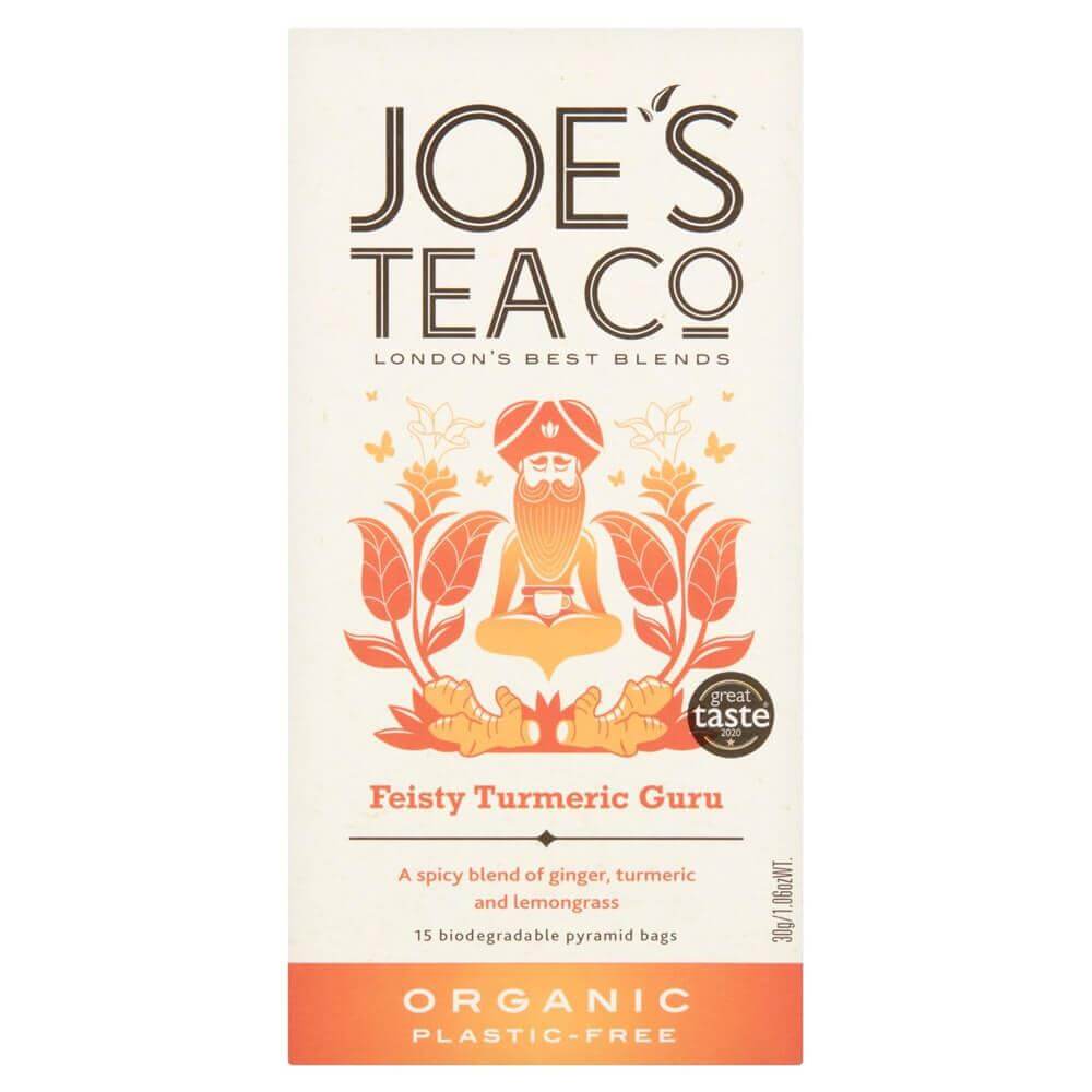 Joe's Tea Co Ever-So-English Organic Feisty Turmeric Guru Tea 15 Bags